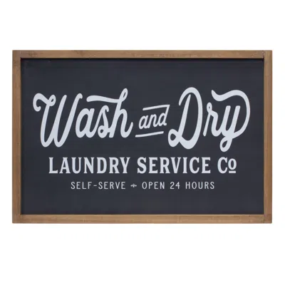 Houzbling Wash And Dry Laundry Sign 18.25"l X 12"h Mdf/wood