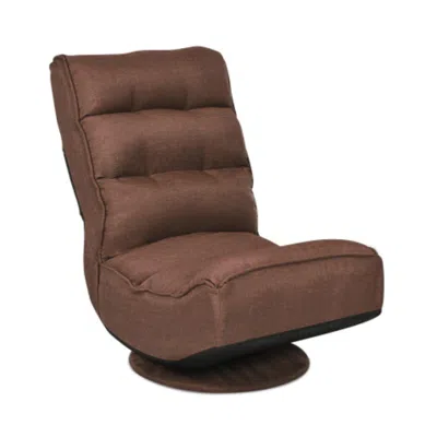 Hivvago 5-position Folding Floor Gaming Chair-rustic Brown