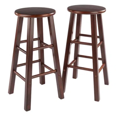 Hivvago 2-pc Counter Stool Set Walnut In Brown
