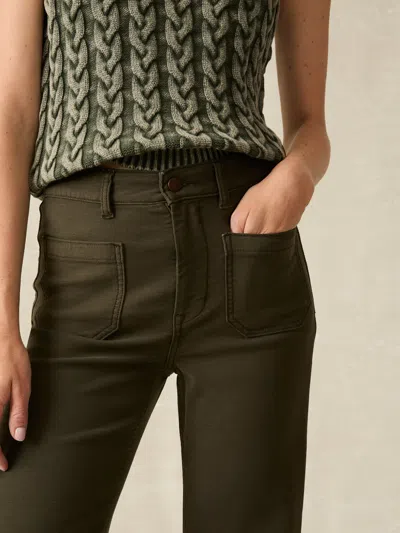 Faherty Stretch Terry Patch Pocket Pants In Forest Olive