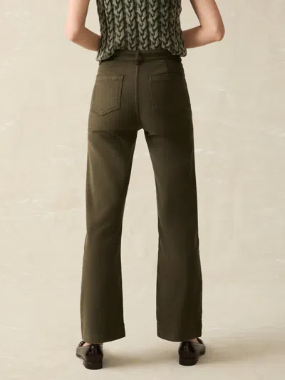 Faherty Stretch Terry Patch Pocket Pants In Forest Olive