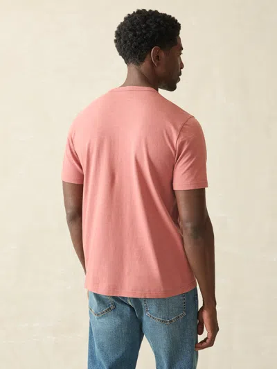 Faherty Sunwashed Organic Cotton Pocket T-shirt In Fall Red