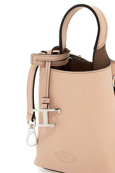 Shop Tod's Mini Leather Handbag In Rosa