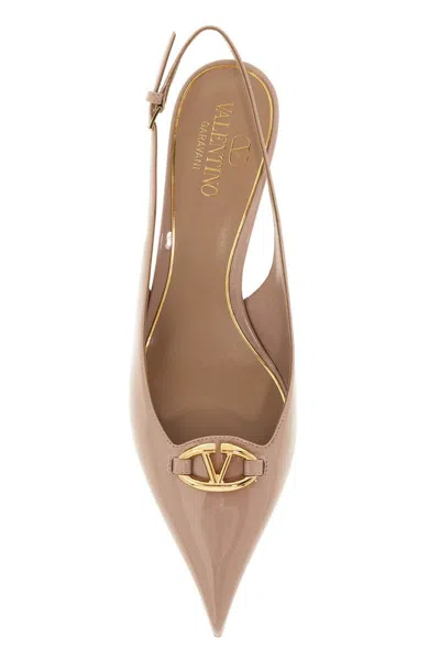 Shop Valentino Slingback Vlogo Dã©collet In Neutro