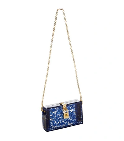 Shop Dolce & Gabbana Dolce Lace Plexiglass Box Clutch In Blue