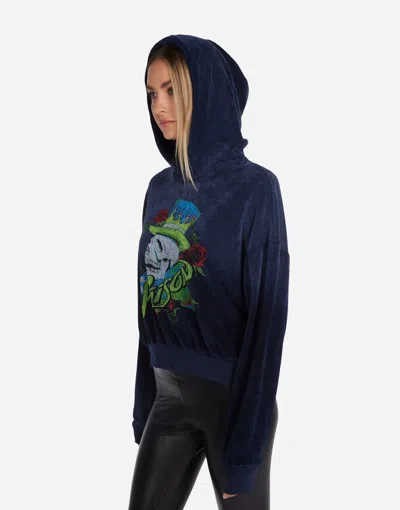 Lauren Moshi Yvette Neon Poison Skull In Navy Ombre