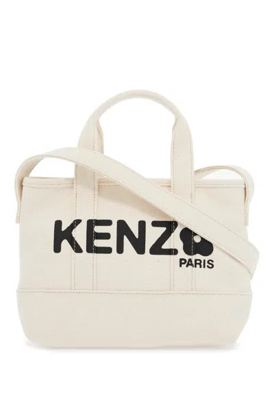 Shop Kenzo Utility Denim Tote Bag In White