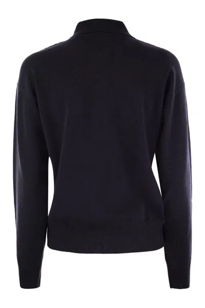 Peserico Women's Virgin Wool, Silk And Cashmere Tricot Sweater In Night Blue