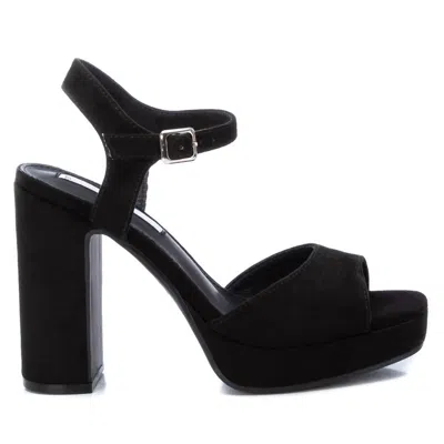 Xti Women's Heel Suede Sandals In Black In Black