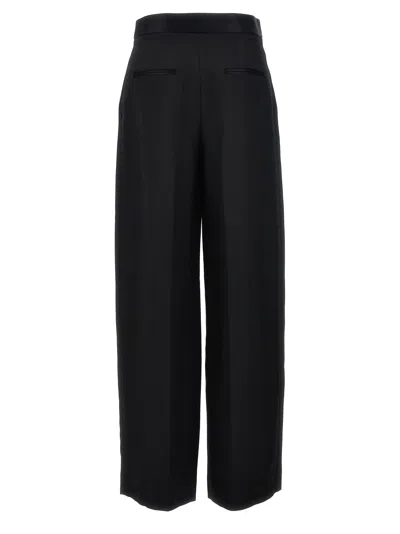 Khaite Ashford Pleated Wool-blend Twill Tapered Pants