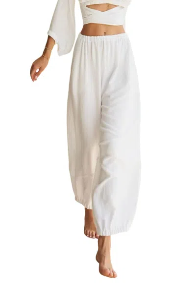 Just Bee Queen Malibu Lounger Pants In White In White
