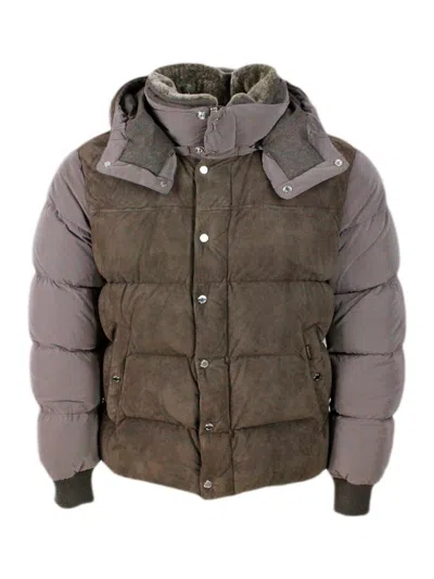 Moorer Leather Jacket In Choco