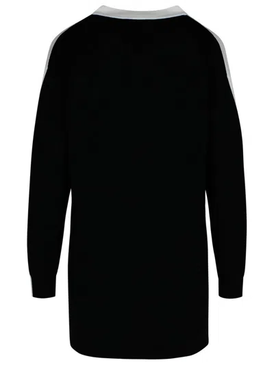 Moschino Black And White Wool Cardigan In White