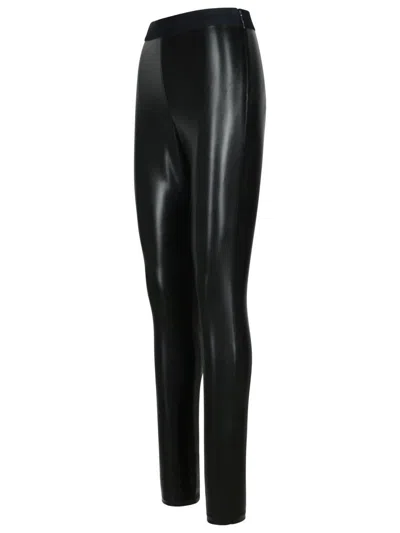 Msgm Polyester Leggings Featuring Elastic Waistband In Black