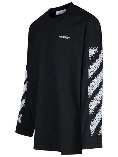 Shop Off-white 'pixel' Black Cotton T-shirt