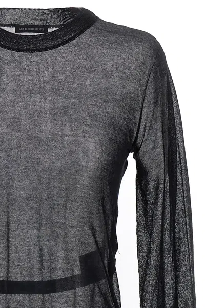 Ann Demeulemeester Black Lace Up Detail Sweater In Black