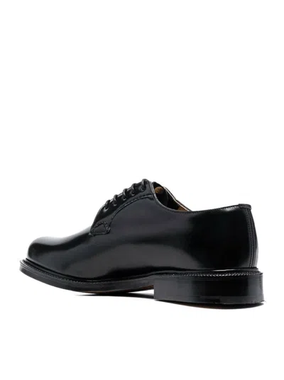 Church's Black Leather Lace Up Shoes In Black