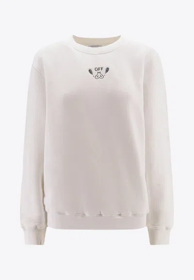 Shop Off-white Bandana Arrow-embroidered Sweatshirt In White