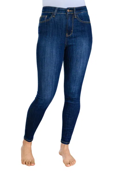 Judy Blue Back Yoke Skinny Jeans With Phone Pocket In Blue In Blue