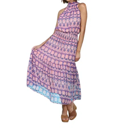 Veronica M Chiffon Halter Maxi Dress In Franca In Multi