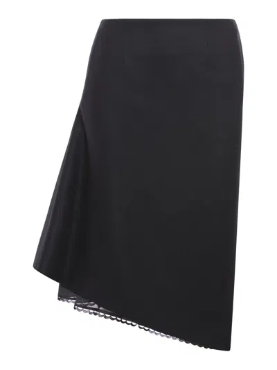 Sacai Melton Skirt In Black