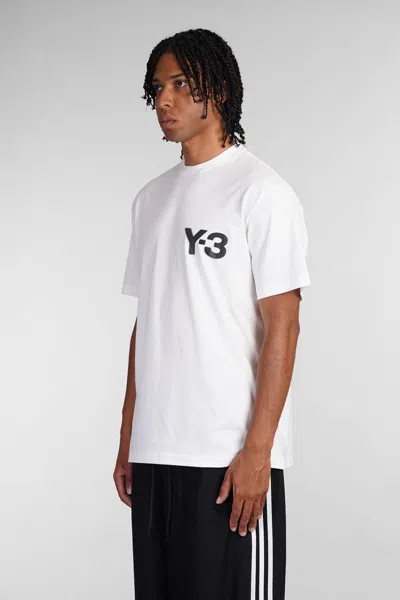 Y-3 Crew Neck Short Sleeves With Contrasting Logo On The Front. In White