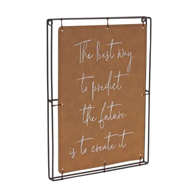 Houzbling Create Future Frame (set Of 2) 12"l X 15.75"h Metal/faux Leather