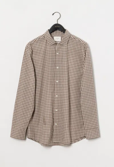 Billy Reid Windowpane Plaid Hutcheson Sport Shirt In Tan Multi