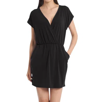 Jordan Taylor V-neck Surplice Dress In Black In Black