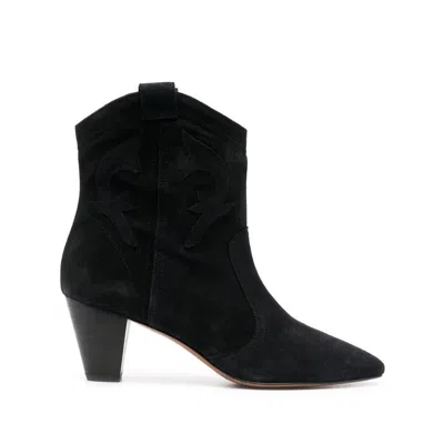 Ba&sh Casey Suede Cowboy Boots In Black