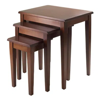 Hivvago 3-pc Nesting Table Set Walnut