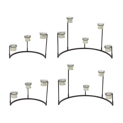 Houzbling Multi-level Votive Candle Holder Stand (set Of 4) 12"h, 8.25"h Metal/glass