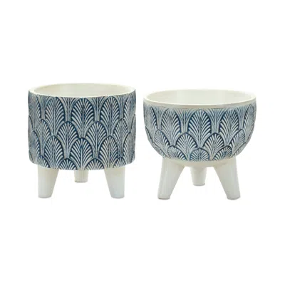 Houzbling Pot W/legs (set Of 2) 5.25"d X 5.25"h, 5.5"d X 5"h Resin