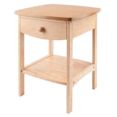 Hivvago Curved Accent Table Nightstand Natural