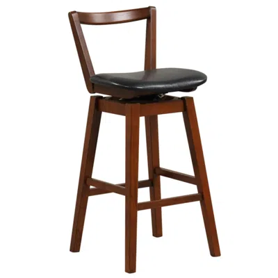 Hivvago Swivel Upholstered Pu Leather Stool With Backrest And Cushioned Seat-30.5 Inches