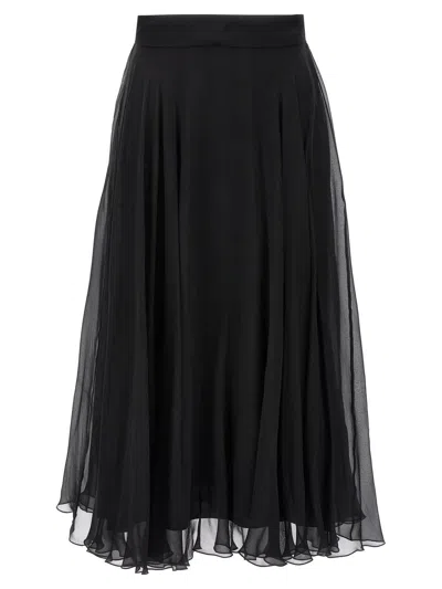 Shop Dolce & Gabbana Chiffon Skirt In Black