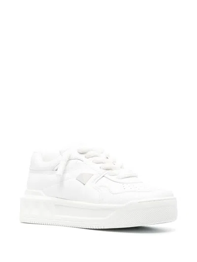 Shop Valentino One Stud Xl Leather Men's Sneaker In Ivory White