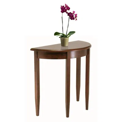 Hivvago Half Moon Accent Table Walnut