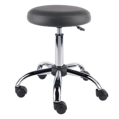 Hivvago Adjustable Cushion Seat Swivel Stool Black And Chrome