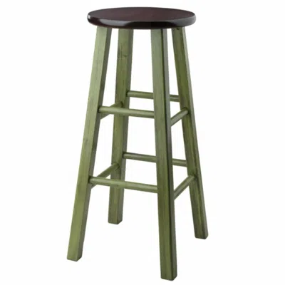Hivvago Bar Stool Rustic Green And Walnut