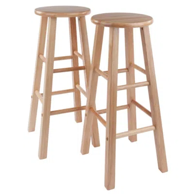 Hivvago 2-pc Counter Stool Set Natural In Brown
