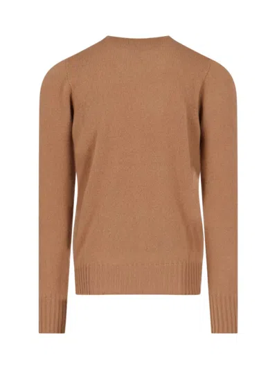 Drumohr Merino Wool Crew-neck Sweater In Brown