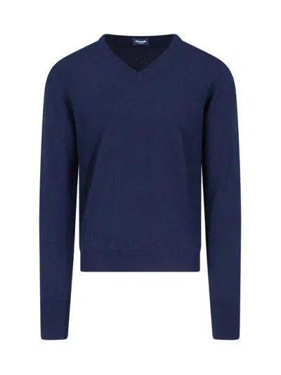 Drumohr Crew-neck Cashmere Jumper In Blue