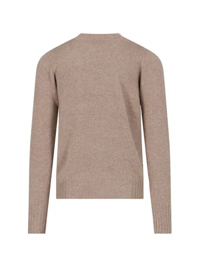 Drumohr Crew-neck Cashmere Jumper In Beige