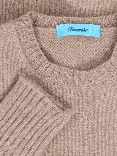 Drumohr Crew-neck Cashmere Jumper In Beige