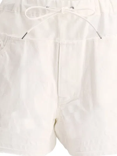 Shop Sacai Shorts With Nylon Inserts In White