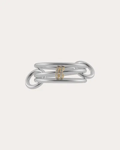 Spinelli Kilcollin Women's Acacia 18k Gold Sterling Silver And Diamond Linked Rings In Silver