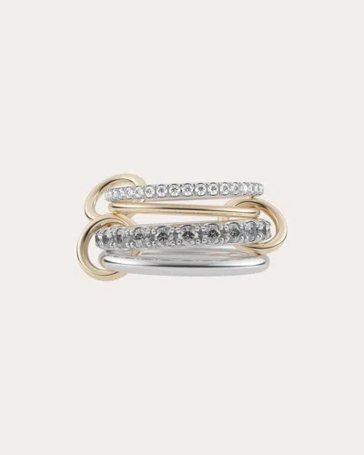 Spinelli Kilcollin 18kt Yellow Gold Arla Diamond Four-link Ring In Gold/silver
