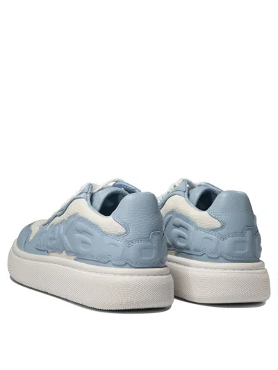 Shop Alexander Wang Puff Pebble Leather Sneakers With Logo In Blue