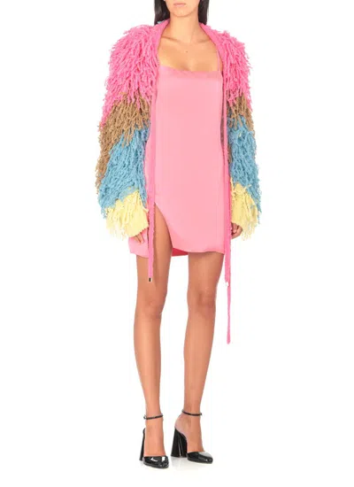 Attico The  Woman Mini Dress Pink Size 8 Polyester, Glass In Neon Pink